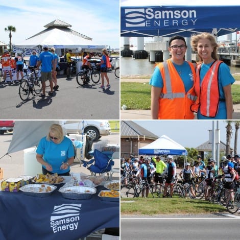 Riders waiting for the ferry were greeted by volunteers from Samson Energy who offered sandwiches, fruit, snacks, and water.