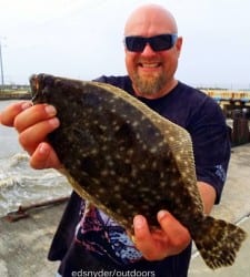 Amarillo TX angler Toby Hatley fished a live croaker to nab this nice flounder