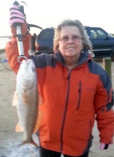 Belton TX anglerette Judy Siler took this nice 22inch slot red fishing shrimp