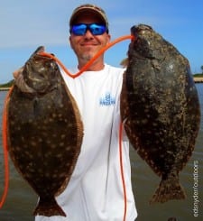 Chad Wildman of Channelview TX worked Berkely Gulp along the bulkhead to nab these two nice flounder