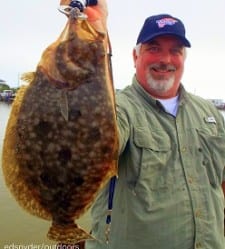 Conroe TX angler John Nelson nabbed this nice flatfish on a berkely gulp