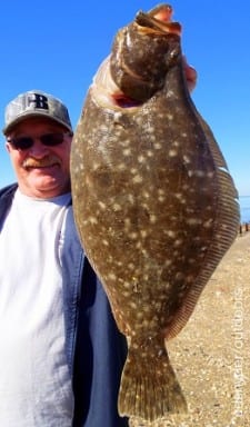 First Flounder for New Braunfels angler J. Johns who fished a gulp for this flounder trophy