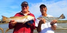 Fishin pals Dave Marsh of Nuevo California and Stan Peeples of Hawaii teamed up to catch this nice red and trout on finger mullet