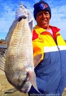 Galveston Islander Candy Cannon caught her biggest fish to date, a 26inch drum she took on shrimp