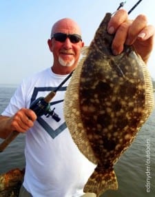 Gary Mann of Crystal Beach fished a gulp to take this nice flounder