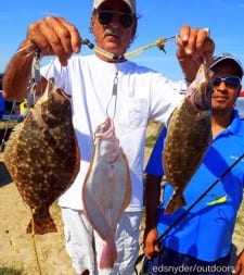 Guided by Robert Aguirre Henri Fontenot FINALLY was able to catch these nice flounder on a designated lure suggested by Robert