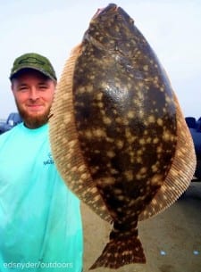 Houston angler Marc Sanders took this nice flounder while fishing a berkely gulp