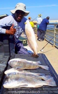 Merwin Hayward of Houston tailgated these nice reds he took on shrimp