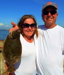 Mr And Mrs Mark Howe of Beaumont celebrated their HAPPY day catching this nice flounder on berkely gulp