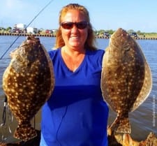 Rollover Flounder Pounder Terrie Riley fished berkely gulp for this nice flounder limit