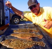 Wade angler Scott Bundy of Magnolia TX massaged Rollover Bay with berkely gulp for these nice flounder