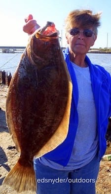 Zavalla TX anglerette Jackie Foley fished cut bait for this nice flounder