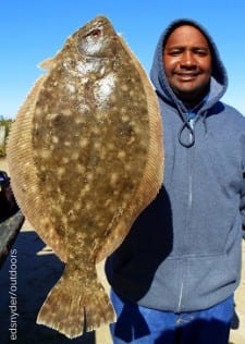 A 20-plus inch flounder took Houston Angler Willie Coleman's berkely gulp