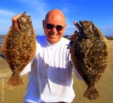 Channelview TX angler Jesse Perkins took this limit of flounder while wade-fishing with Bass-Pro curly tailed grubs