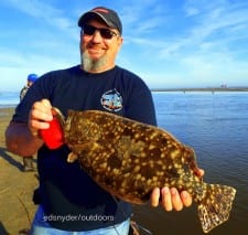Crosby TX angler Robert Fletcher nabbed this really nice 23inch doormat flounder on berkely gulp