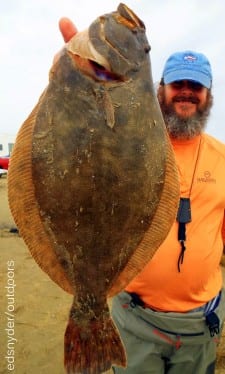 Huntsville TX angler Robert Morton took this really nice flounder on a pink gulp