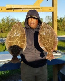 Karl Dever of Houston took this nice limit of flounder while fishing gulp