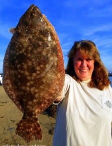 Nancy Hutto of Lufkin TX caught this nice 17inch flounder on berkely gulp