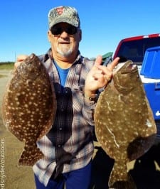 Rollover angler James Fontenot fished berkeley gulp to take his limit of flounder, topped with a nice 20 incher