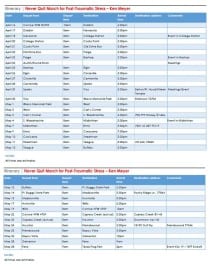 Never Quit March itinerary (click image for larger view)