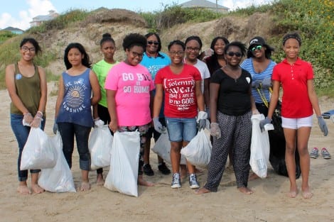 Girl Scout Troop 15513 left Cypress TX early Saturday morning to help clean the Bolivar beaches