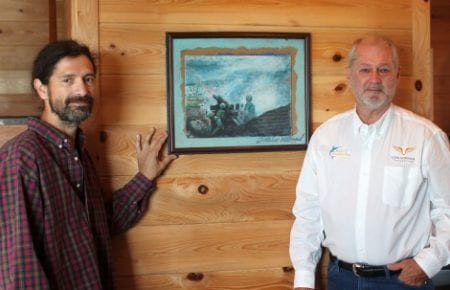 Bacliff artist Bitalio Villarreal, left above, has joined the myriads of generous donors who have helped to make the Lone Survivor Retreat House in Crystal Beach the restorative site it has become for veterans from all the service branches.