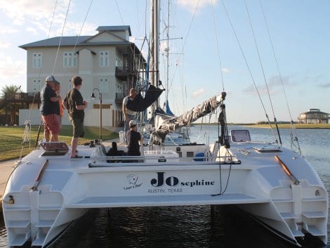 32 foot catamaran 'Josephine', hand built by Willie Pack