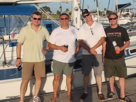 Crew of the 41 foot 'Liberty', Demitri Rachuk, Dave Gohlke, Tom Dorman, and Dave Passarelli