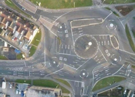 If you ever feel you are good at driving, just remember that this exists. A roundabout, made of roundabouts.