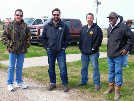 Keeping things running smoothly: Peninsula Sanitation owner Alan Parker,  Road & Bridge Director Lee Crowder,  Operations Manager William Comeaux, and County Nuisance Abatement Officer Jack Ellison.