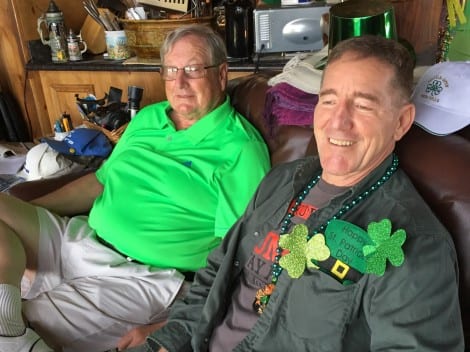 Gentlemen are celebrating the Irish