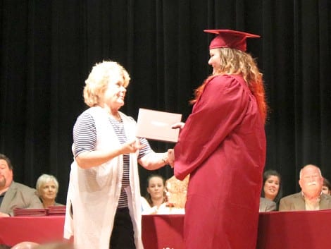 The out-going seniors were called up to walk the stage and receive their diploma