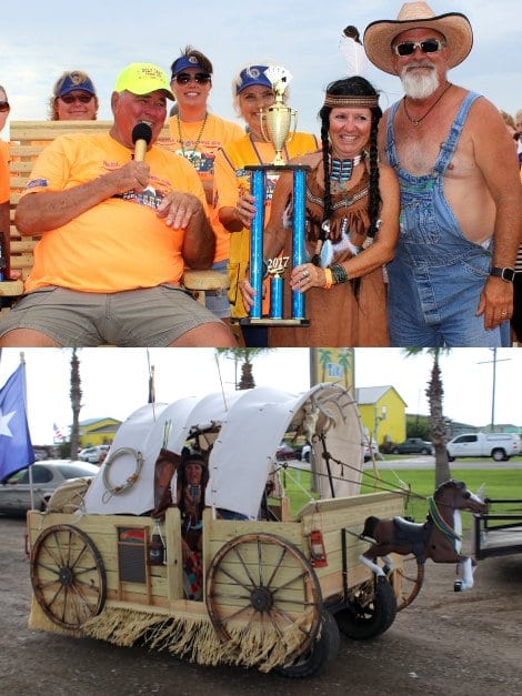 Best Decorated-First Place: Poker Run Express Covered Wagon